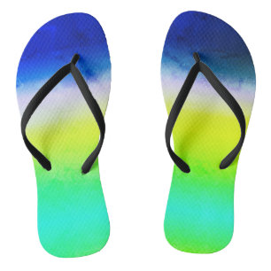 Tongs Planche de couleurs d'été Ombre violet jaune vert 