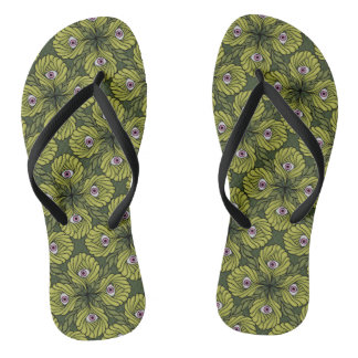 Tongs Plante Horror Art - Déplaisante Fleur verte mignon