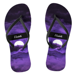 Tongs Pleine Lune d'Automne Nuages Violets