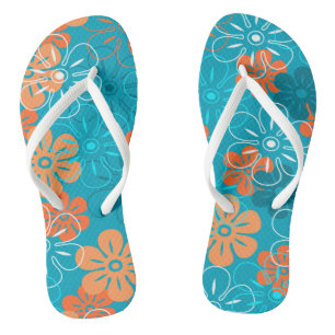 Tongs Pluie de fleurs Hawaiian Retro Floral