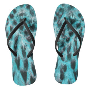 Tongs Plumage bleu - conception de plume cool