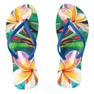 Tongs Plumeria colorée Chaussons en caoutchouc du jardin