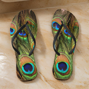 Tongs Plumes de paon Flip Flops