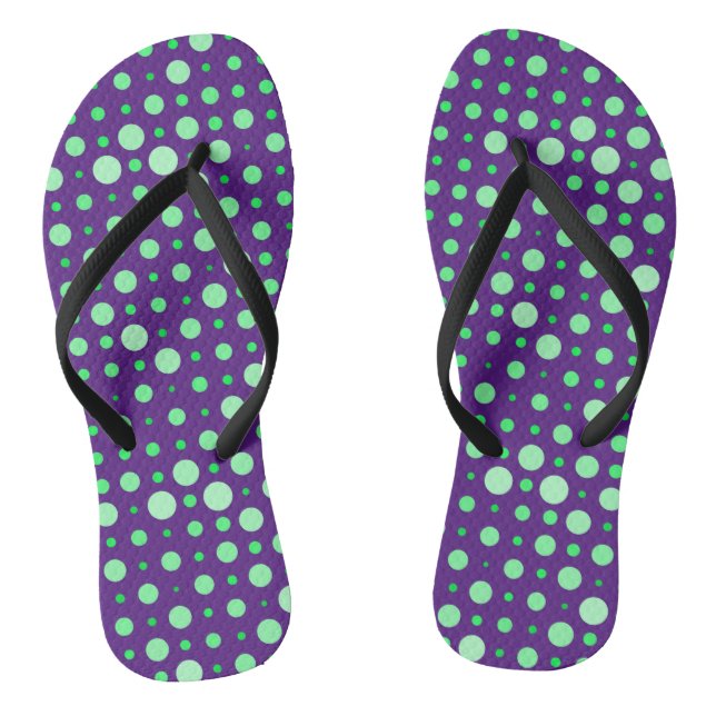 Tongs Point Polka 02.Vert. D Violet BG (Semelle)