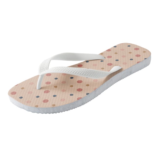 Tongs Points bleus, rose et or (Incliné)