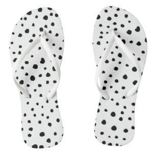 Tongs Points dalmatiens, Points dalmatiens, Noir et Blan