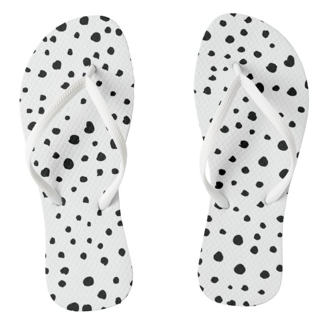 Tongs Points dalmatiens, Points dalmatiens, Noir et Blan (Semelle)