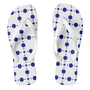 Tongs Points de bleu marine, Motif à pois, Pois