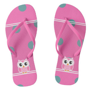 Tongs Points Moderne Cool Avec Chouette Mignonne