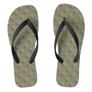Tongs Points noir & blanc miroir cible + votre backgr.