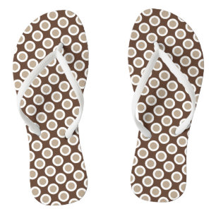 Tongs Points rétro cerclés, nuances de taupe tan