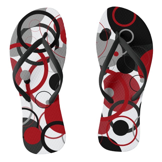 Tongs Points rouges, gris et noirs    (Semelle)