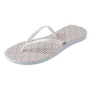 Tongs Points verts et roses