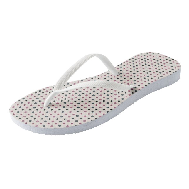 Tongs Points verts et roses (Incliné)