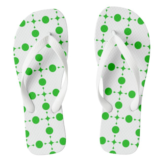 Tongs Points verts, Motif à pois, Pois, Pointillé (Semelle)