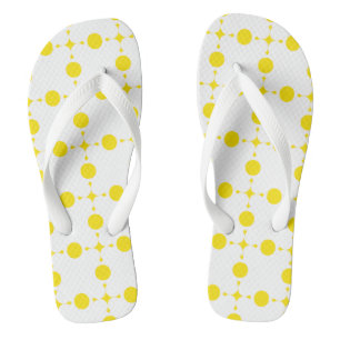 Tongs Pois Jaunes, Motif Polka Dot, Points, Pots