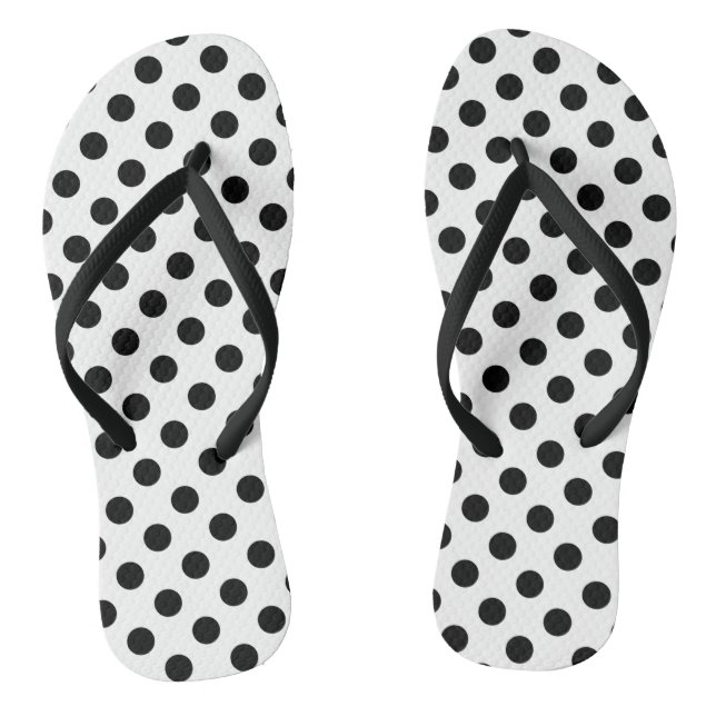 Tongs Pois noirs en blanc (Semelle)