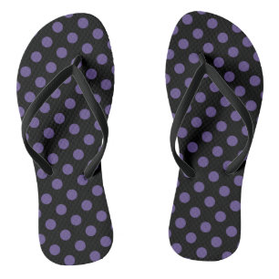 Tongs Pois ultra violets en noir