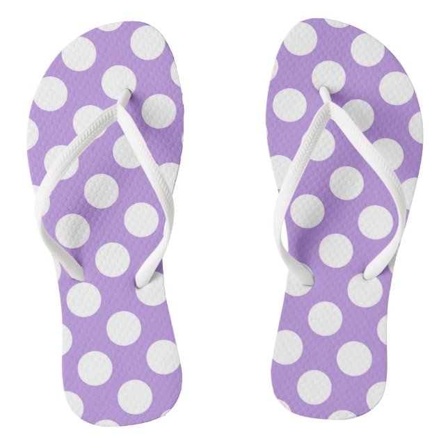 Tongs Pois violets, Motif à points Polka, points, pointi (Semelle)