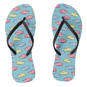 Tongs Poisson coloré nageant heureux