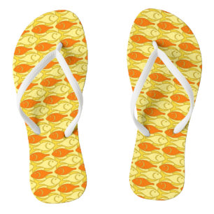 Tongs Poisson moderne du milieu du siècle, jaune et oran