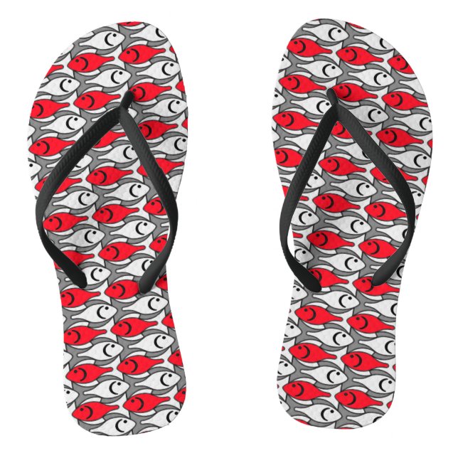 Tongs Poisson Modernité du milieu du siècle, rouge et gr (Semelle)
