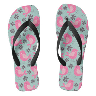 Tongs Polka Dot Birds and Flowers