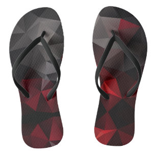 Tongs Polygonal, noir et rouge