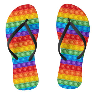 Tongs Pop It Popping Motif coloré