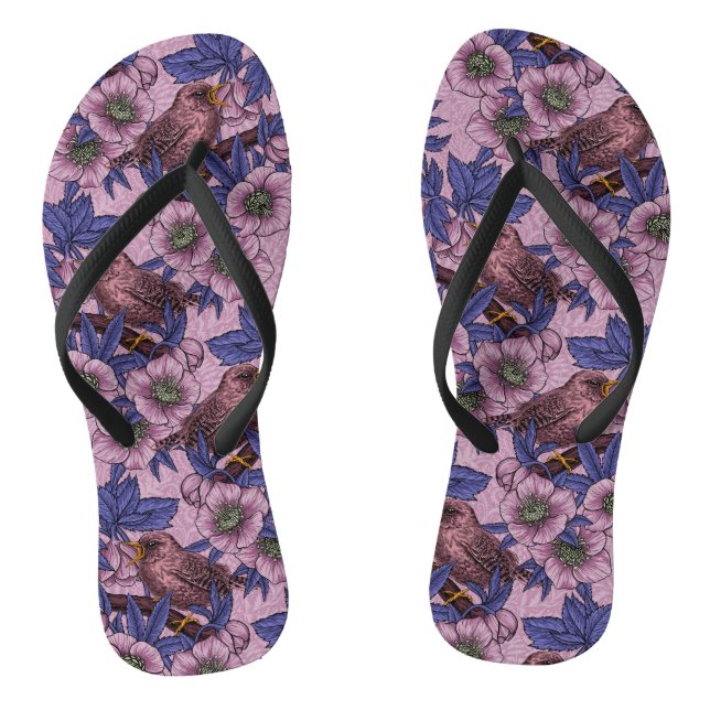Tongs Porté et hélico, rose et violet (Semelle)