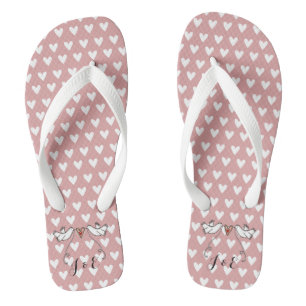 Tongs Portes blanches personnalisées Boucles Mariages