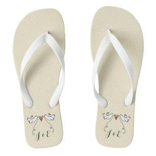 Tongs Portes blanches personnalisées Boucles Mariages