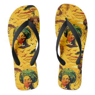 Tongs Portrait de femme africaine au coucher du soleil