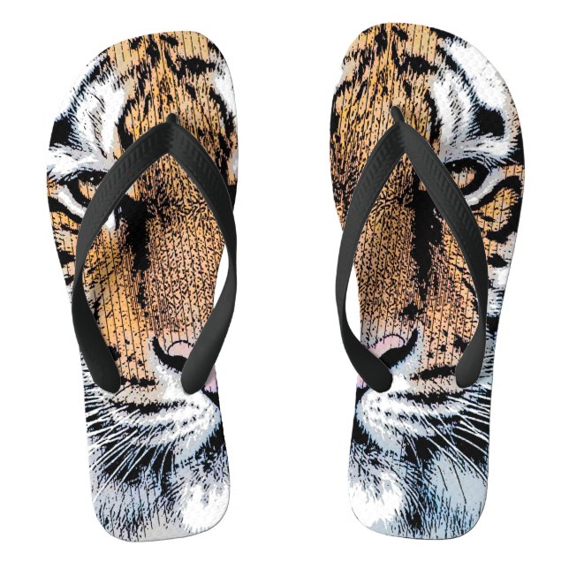 Tongs Portrait de tigre dans le style graphique de (Semelle)