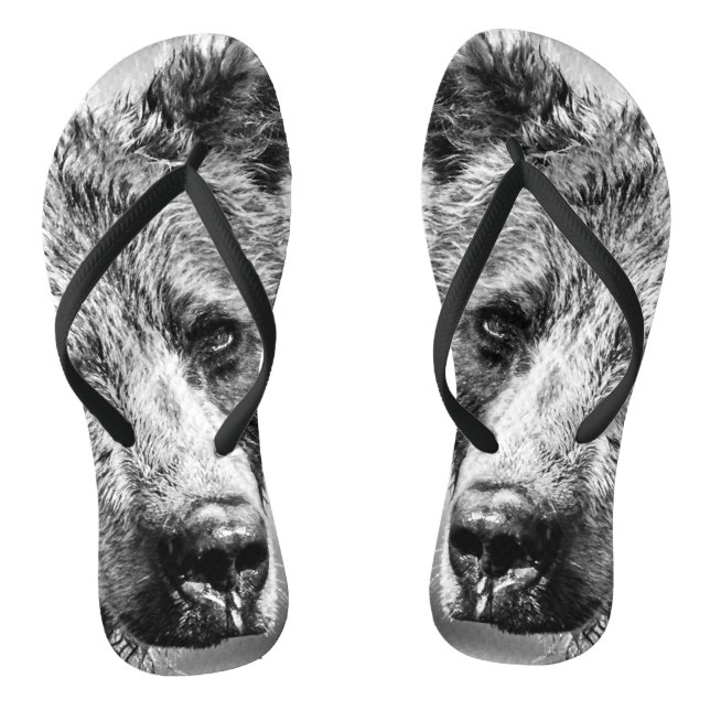 Tongs Portrait d'ours grizzli (Semelle)