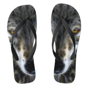 Tongs Portrait inspirant du loup sauvage