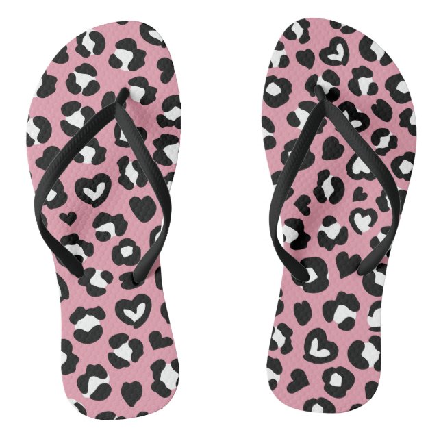 Tongs Poster de animal, Léopard Rose, Zones De Cheetah,  (Semelle)
