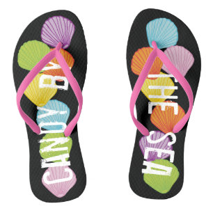 Tongs pour adultes "Coquillages Colorés au Bord de