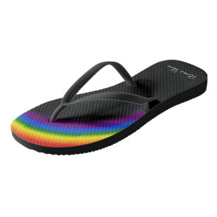 Tongs Pride LGBT Rainbow avec texte personnalisé L'amou