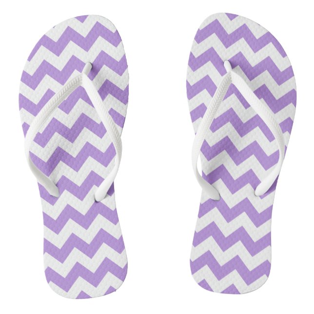 Tongs Purple Zigzag, Purple Chevron, Motif géométrique (Semelle)