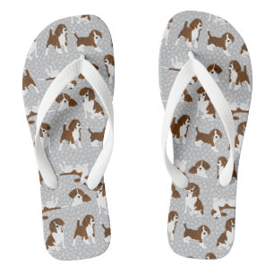 Tongs race de chien beagle - gris