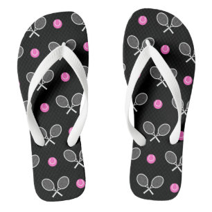 Tongs Raquette de tennis à motif athlétique Balle Rose &