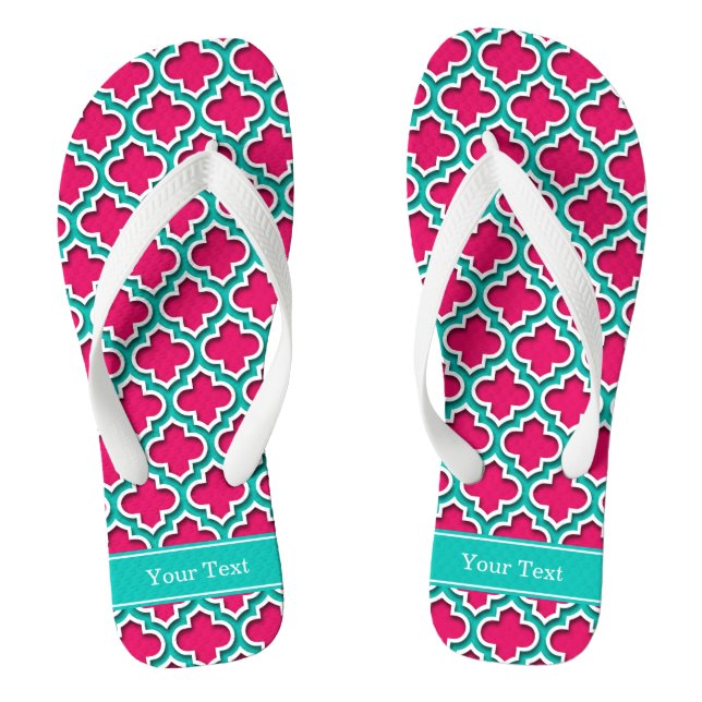 Tongs Raspberry, Teal Moroccan (Semelle)