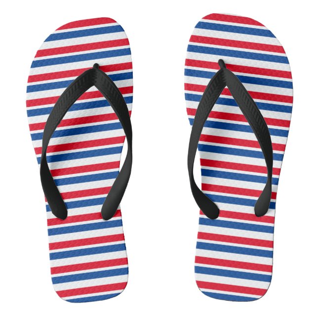 Tongs Rayé de rouge, blanc et bleu  (Semelle)