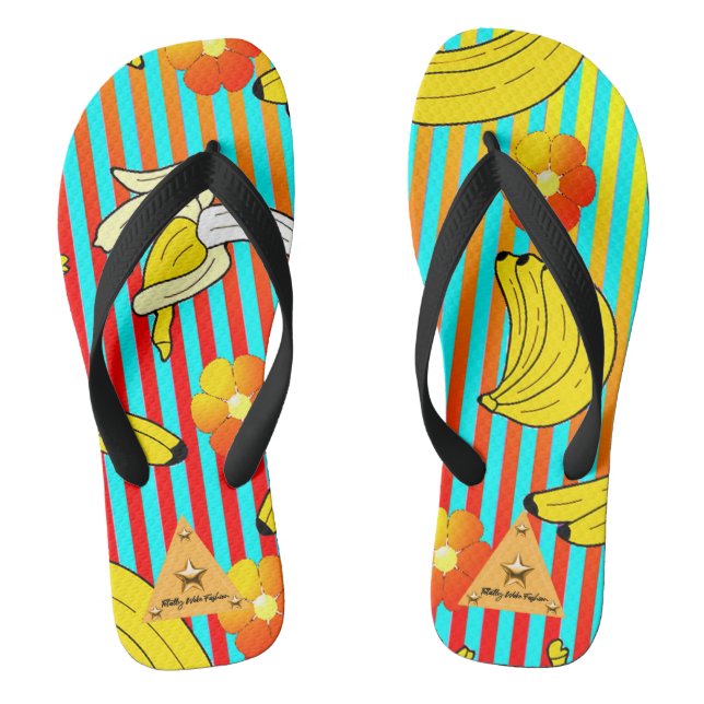 Tongs rayés banane tropicale (Semelle)