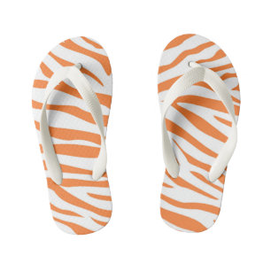 Tongs rayés orange mignons pour enfants