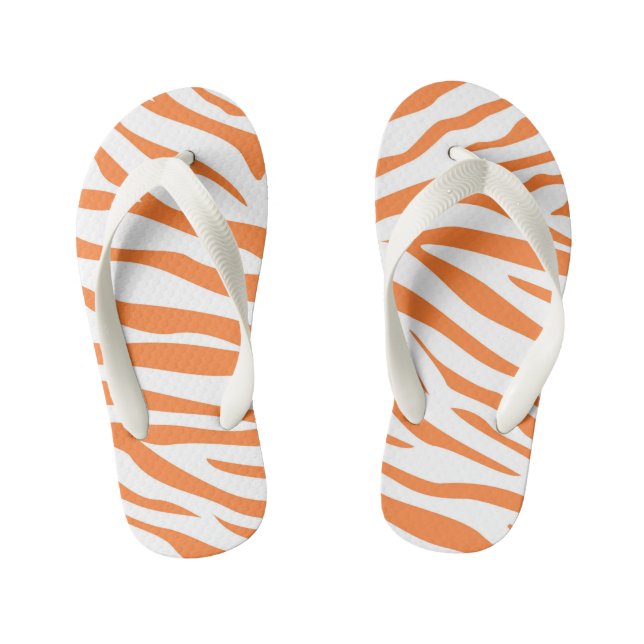 Tongs rayés orange mignons pour enfants (Semelle)