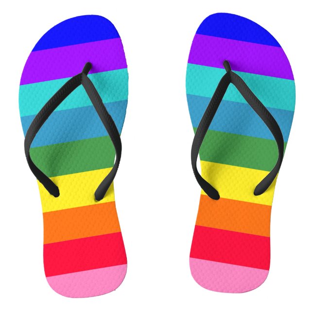 Tongs Rayures arc-en-ciel audacieuses  (Semelle)