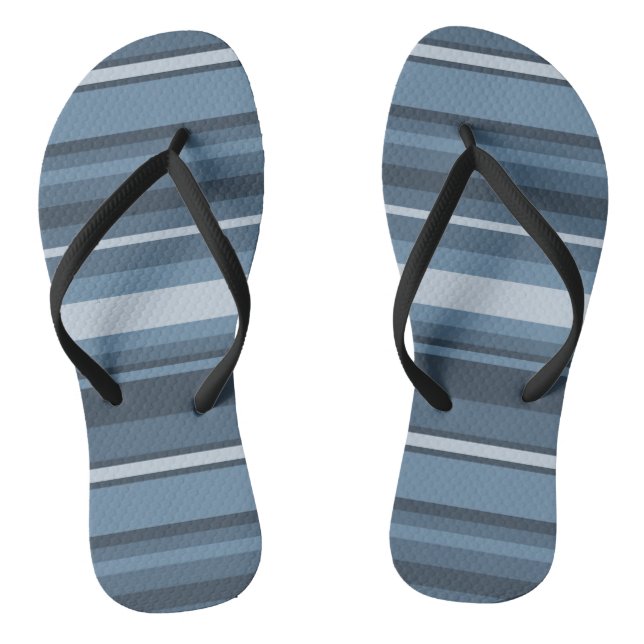 Tongs Rayures bleu-gris (Semelle)