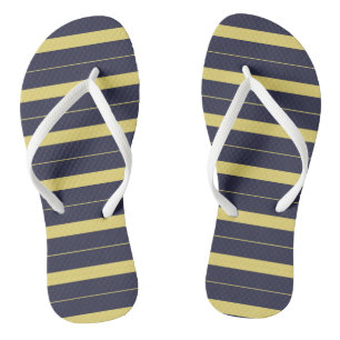 Tongs Rayures bleues et jaunes